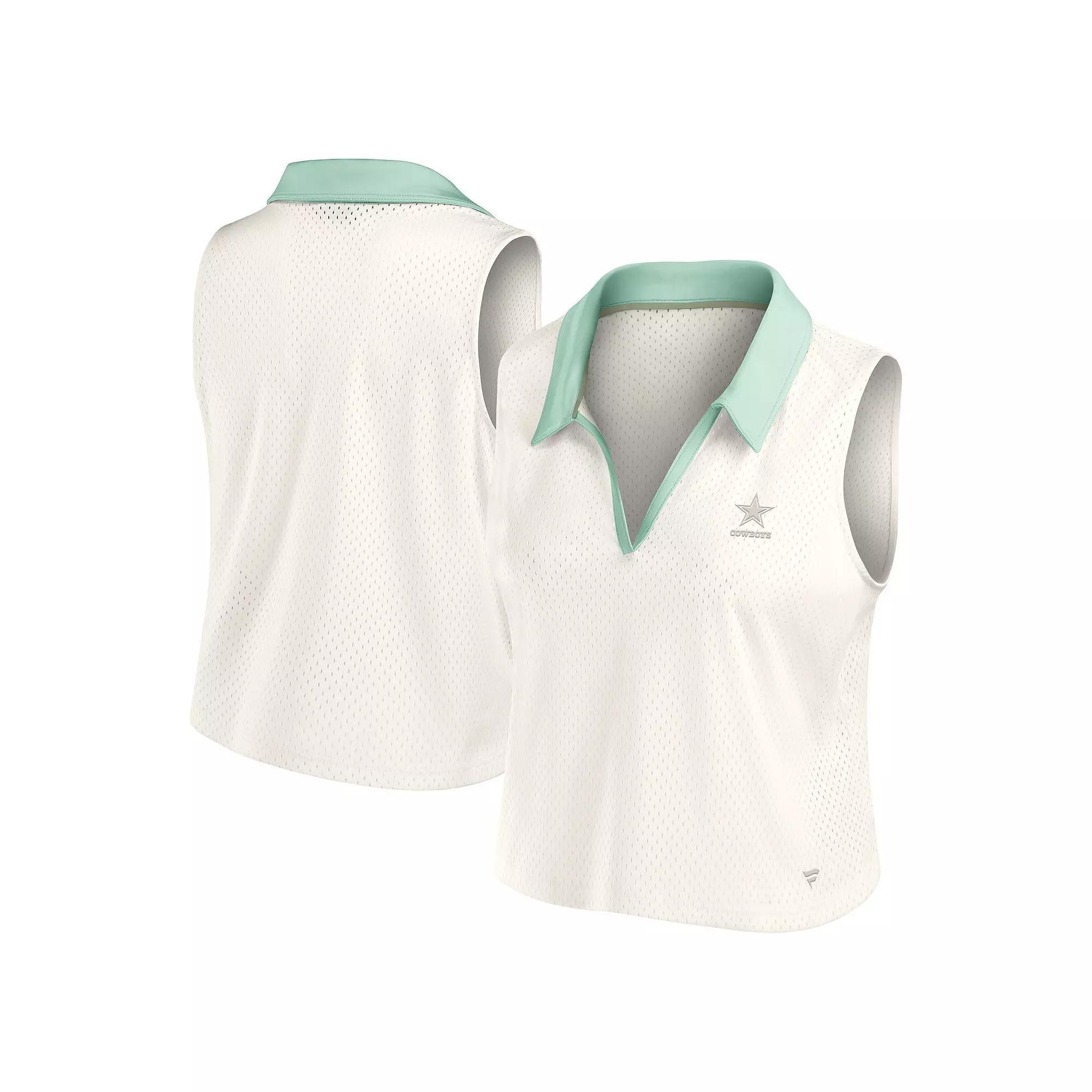 Women's Fanatics Cream Dallas Cowboys Studio Wellness V-Neck Tank Top, Size: 3XL, Beige Product Image