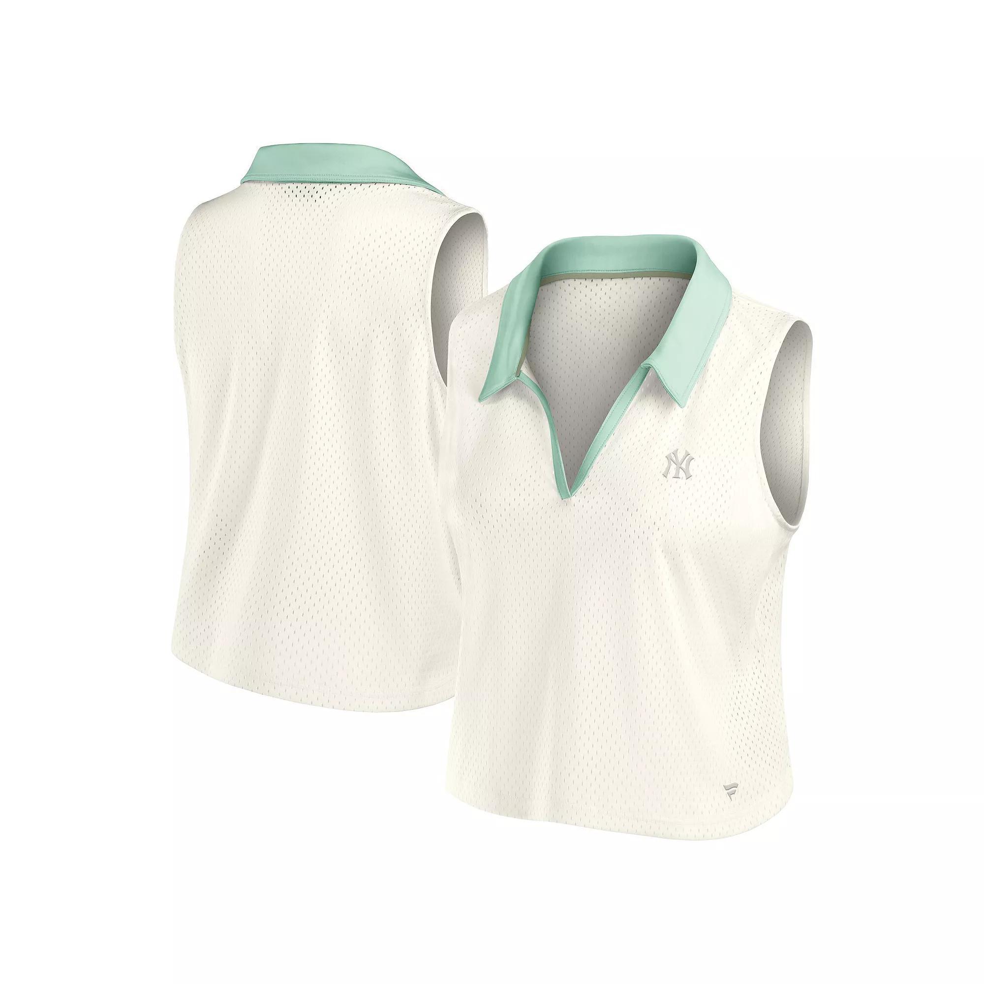 Womens Fanatics Cream New York Yankees Studio Wellness V-Neck Tank Top Product Image