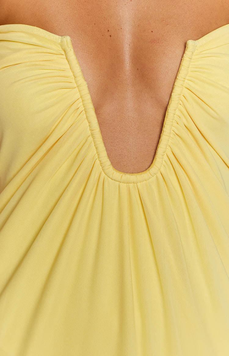 Braelyn Yellow Strapless Maxi Dress Product Image