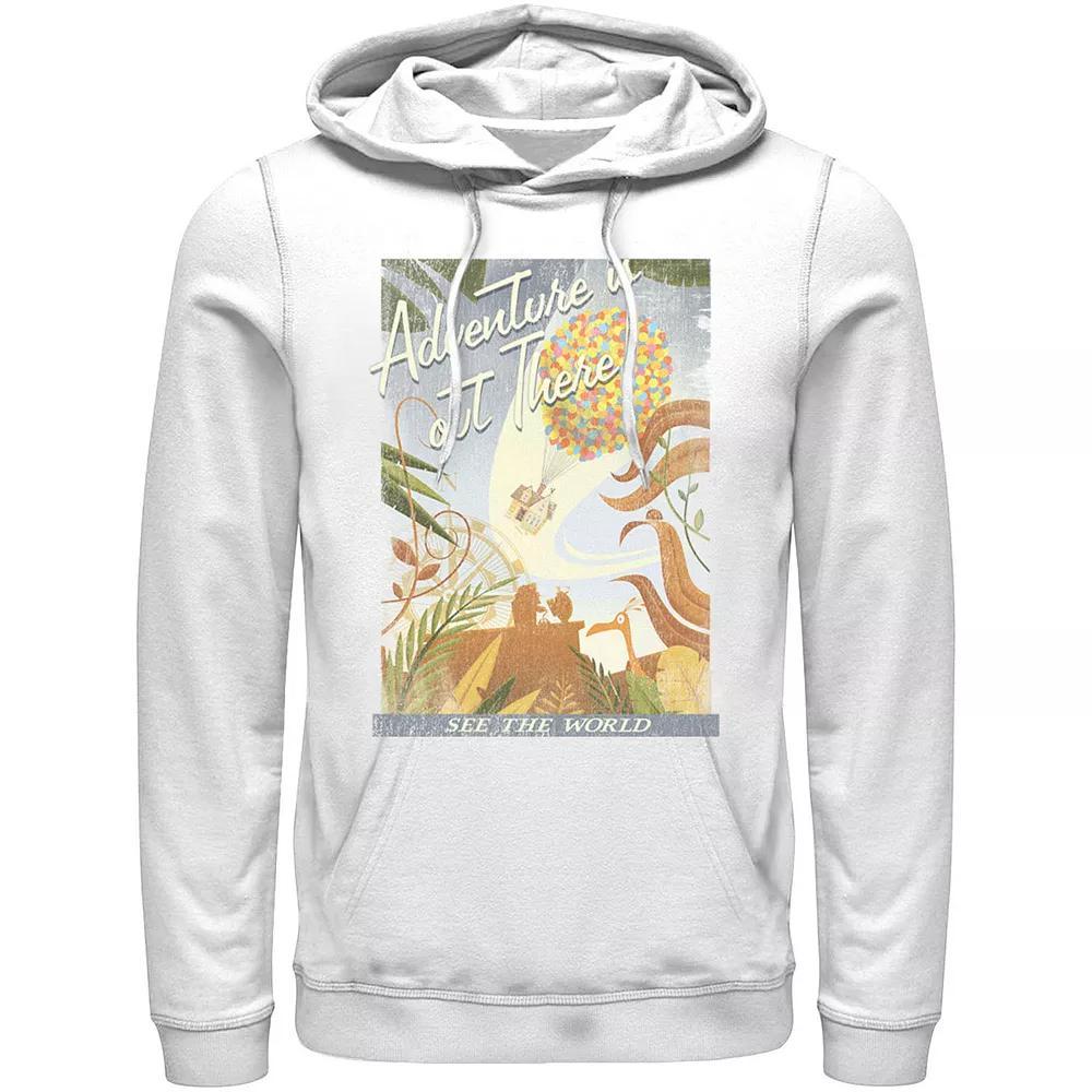 Disney / Pixar's Up Men's Poster Distressed Vintage Hoodie, Size: Large, Red Product Image