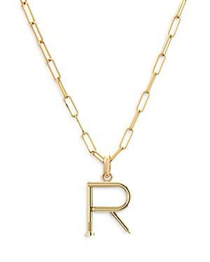 Zoe Lev 14K Yellow Gold Large Nail Initial Necklace, 18 Product Image