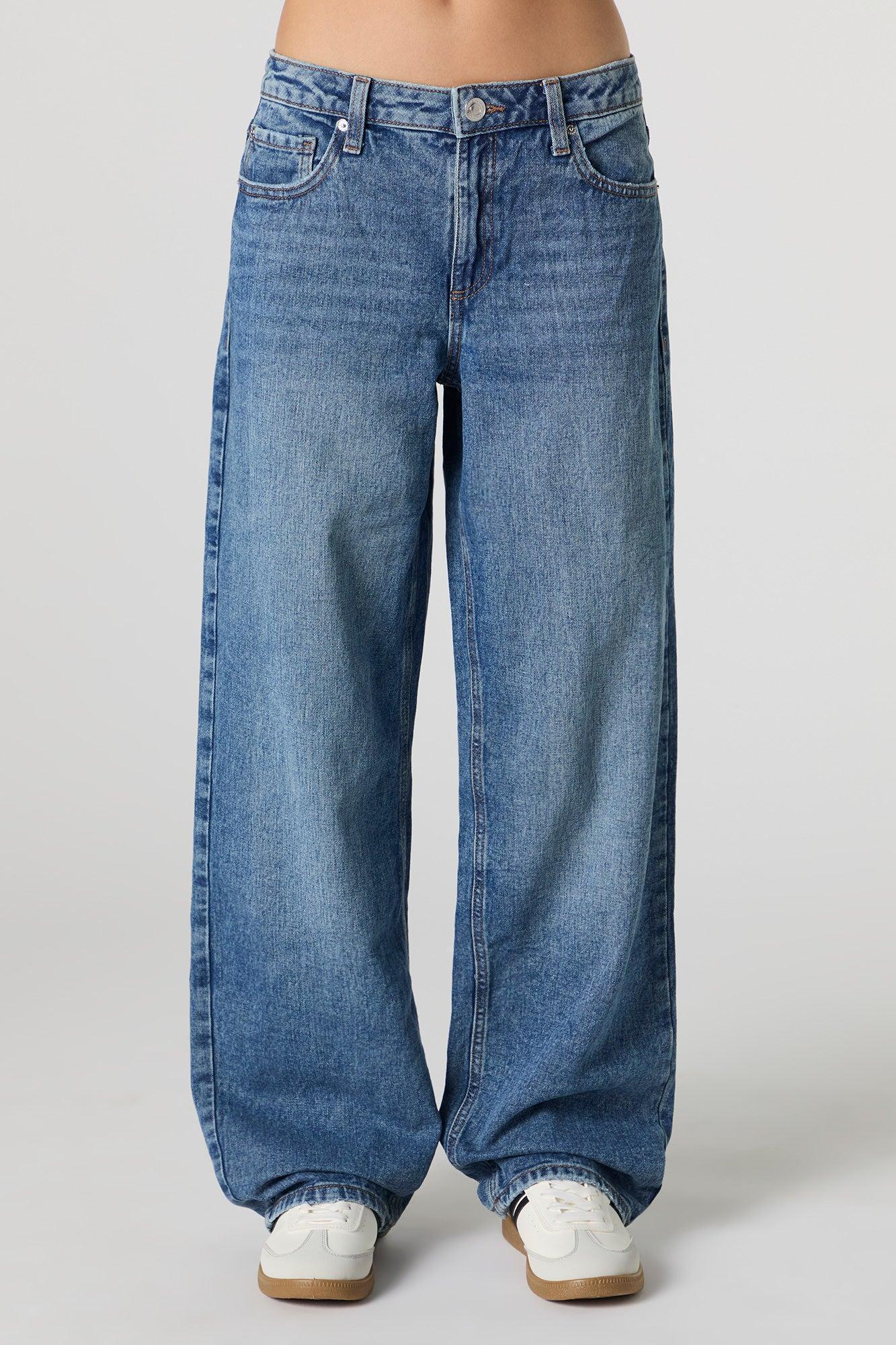 Dark Wash Low Rise Baggy Jean Female Product Image