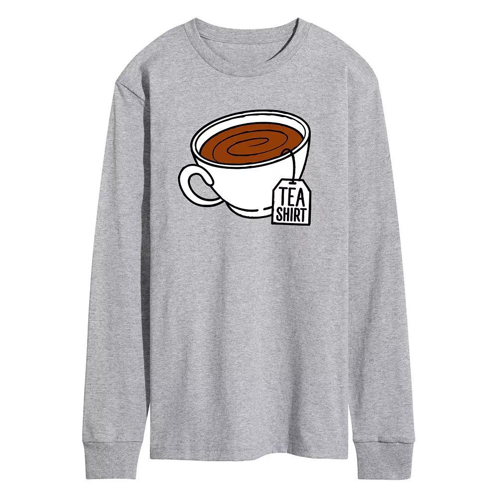 Men's Tea Shirt Long Sleeve Graphic Tee, Size: Small, Gray Product Image