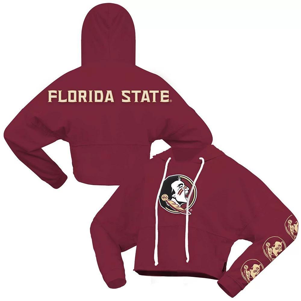 Women's Spirit Jersey Garnet Florida State Seminoles Oversized Cropped Pullover Hoodie, Size: XS, Red Product Image