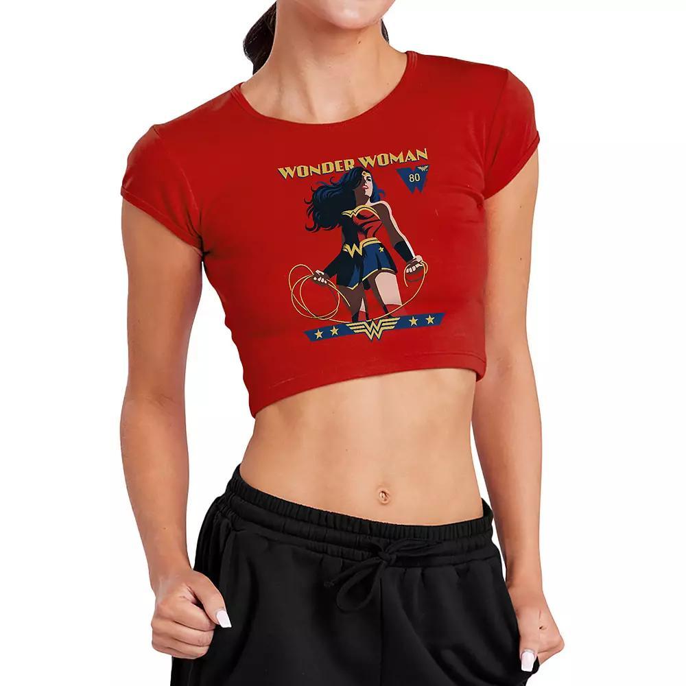 Juniors Marvel Wonder Woman 80th Anniversary Stance Crop Graphic Tee, Girls Product Image