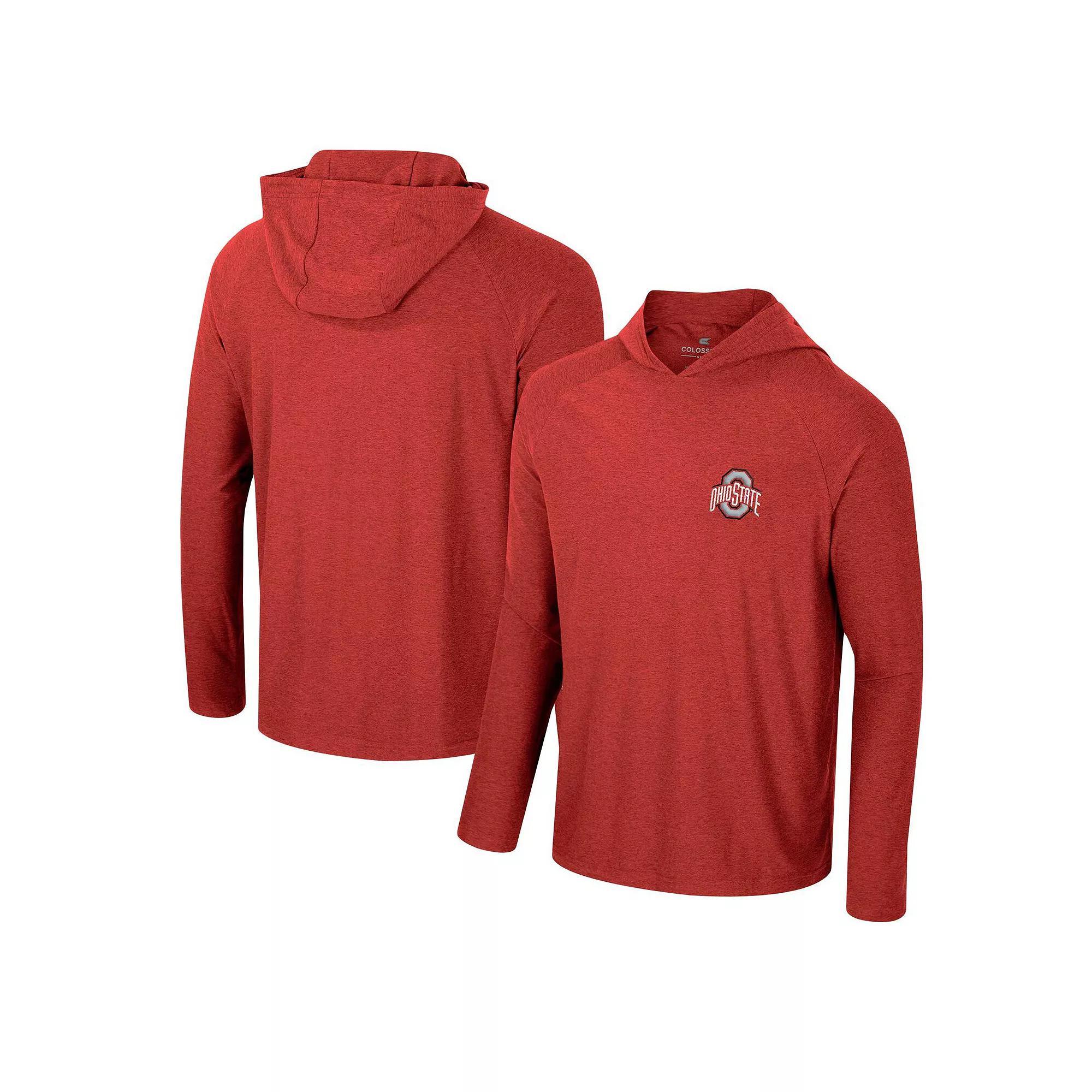 Men's Colosseum Scarlet Ohio State Buckeyes Cloud Jersey Raglan Long Sleeve Hoodie T-Shirt, Size: Medium, Red Product Image