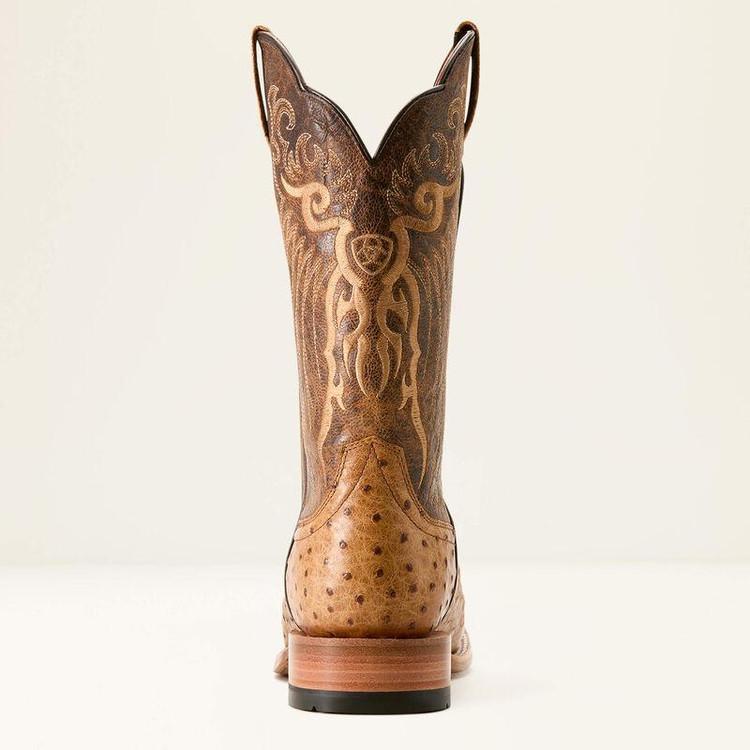 SALE Ariat® Men's Honey Tan Rio FQ Ostrich Square Toe Boots Product Image