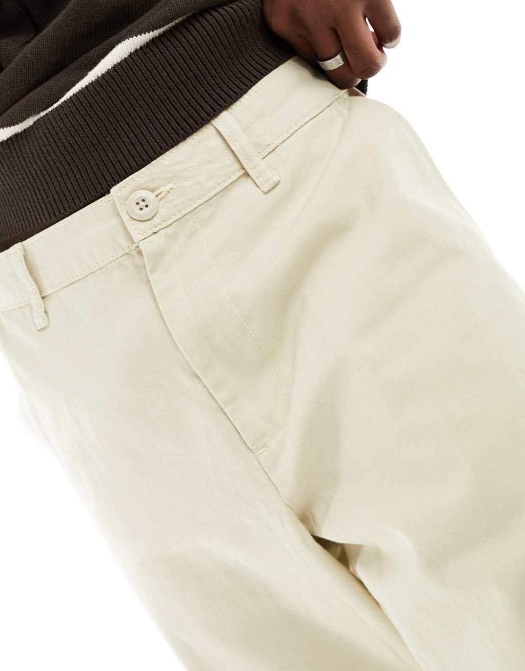 ASOS DESIGN relaxed essential chinos in stone  Product Image