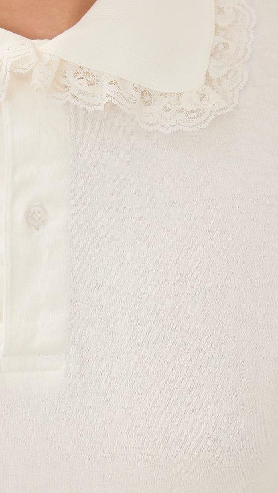 Tanner Fletcher Cletus Lace Trim Long Sleeve Polo | Shopbop Product Image