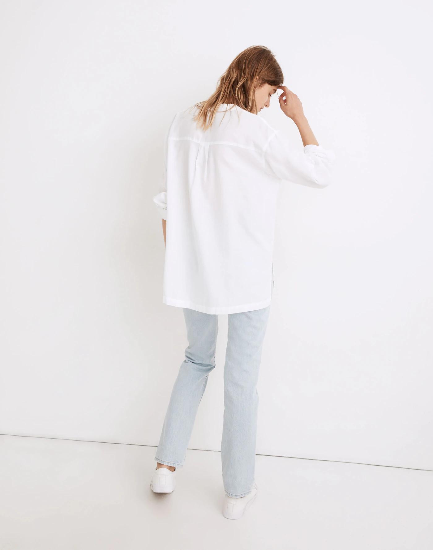 Cotton Gauze Pocket Tunic Shirt Product Image