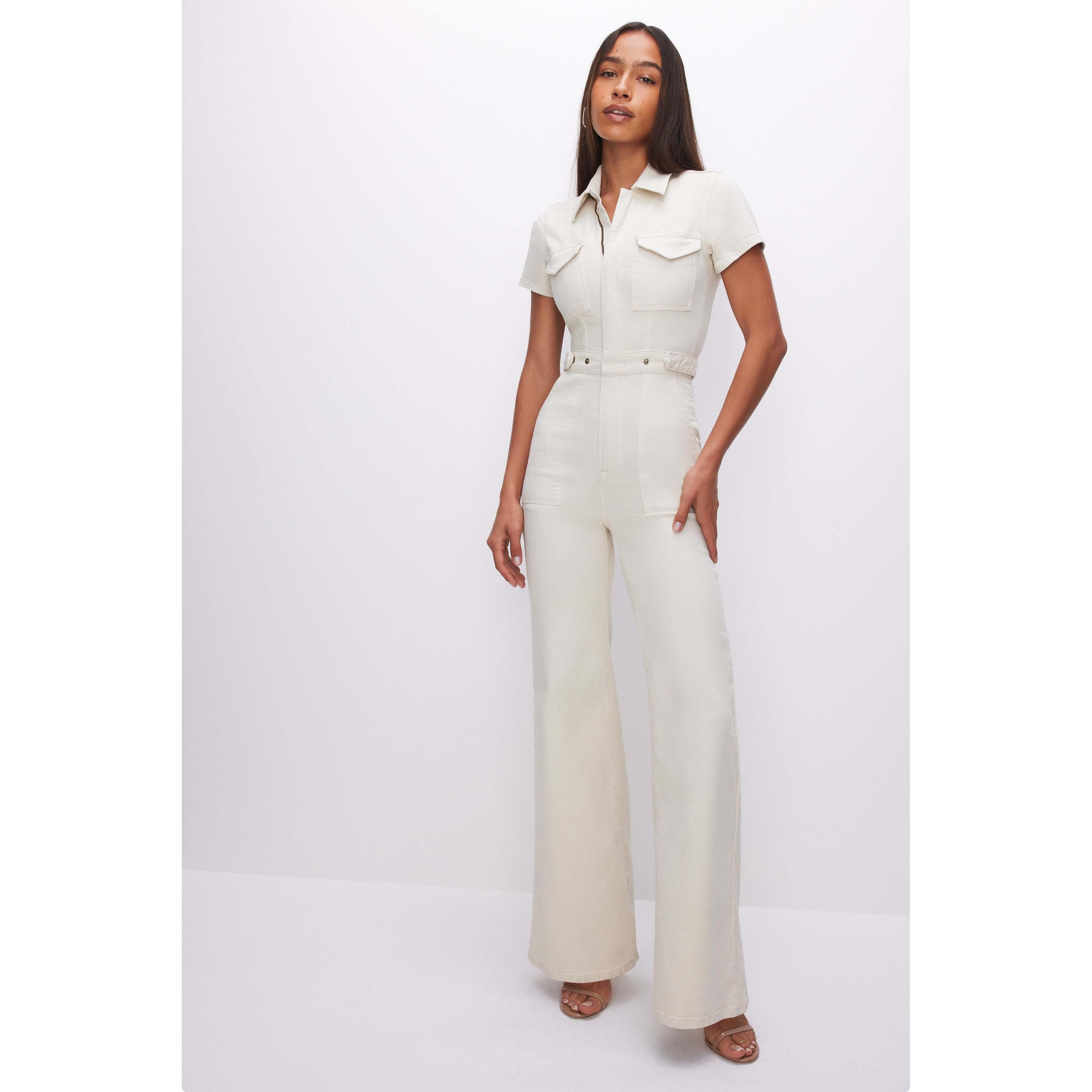 Womens Fit For Success Palazzo Denim Jumpsuit | | Good American by Khlo Kardashian Product Image