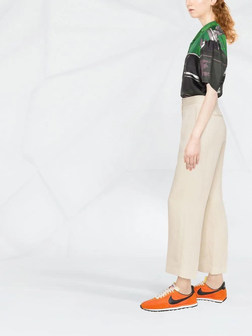 MSGM Cropped Straight-leg Trousers In Neutrals Product Image
