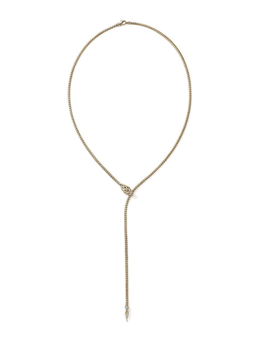 Womens Naga Dragon 14K Yellow Gold & 0.09 TCW Diamond Lariat Necklace Product Image