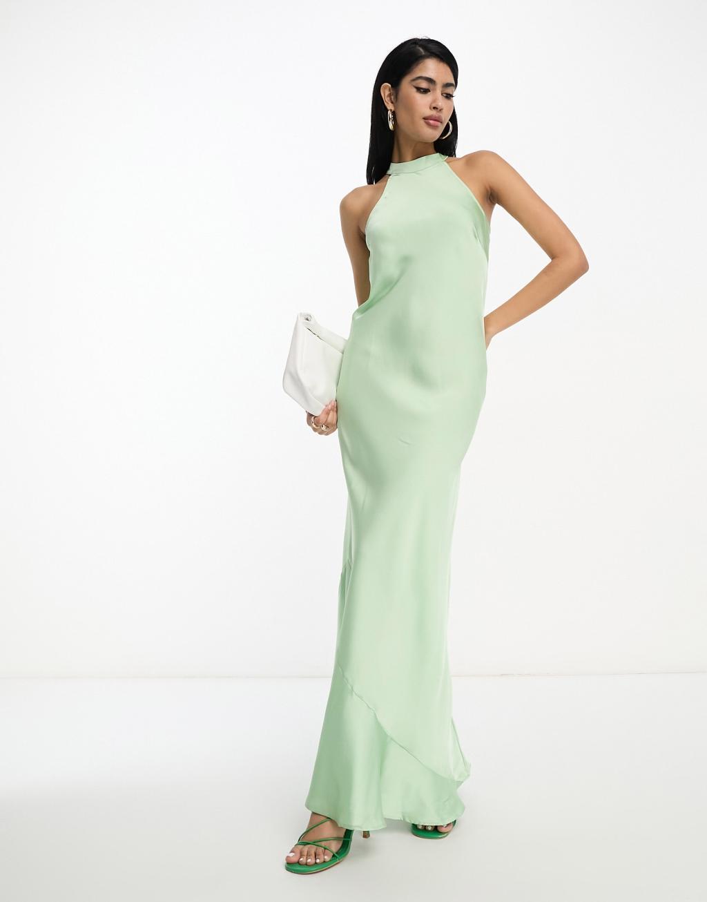 Vila Bridesmaid halterneck maxi dress Product Image