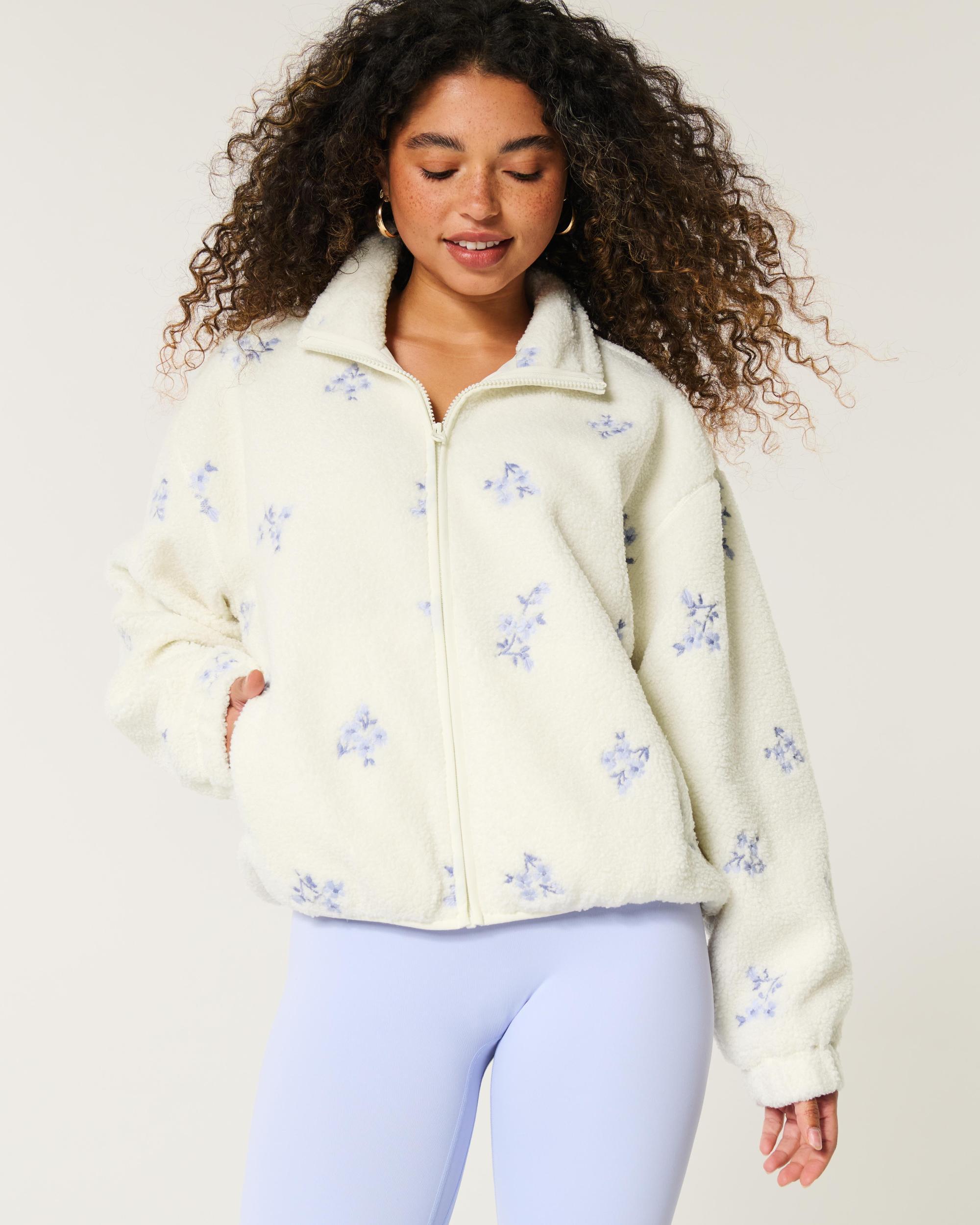 Embroidered Sherpa Fleece Jacket Product Image