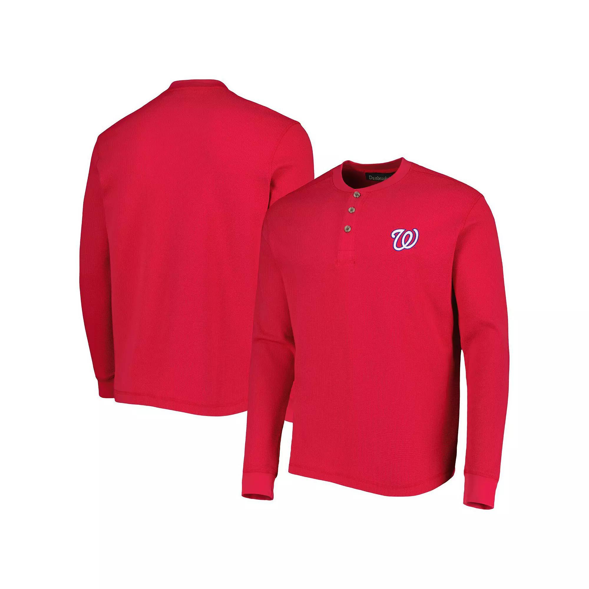 Men's Dunbrooke Washington Nationals Red Maverick Long Sleeve T-Shirt, Size: 2XL Product Image