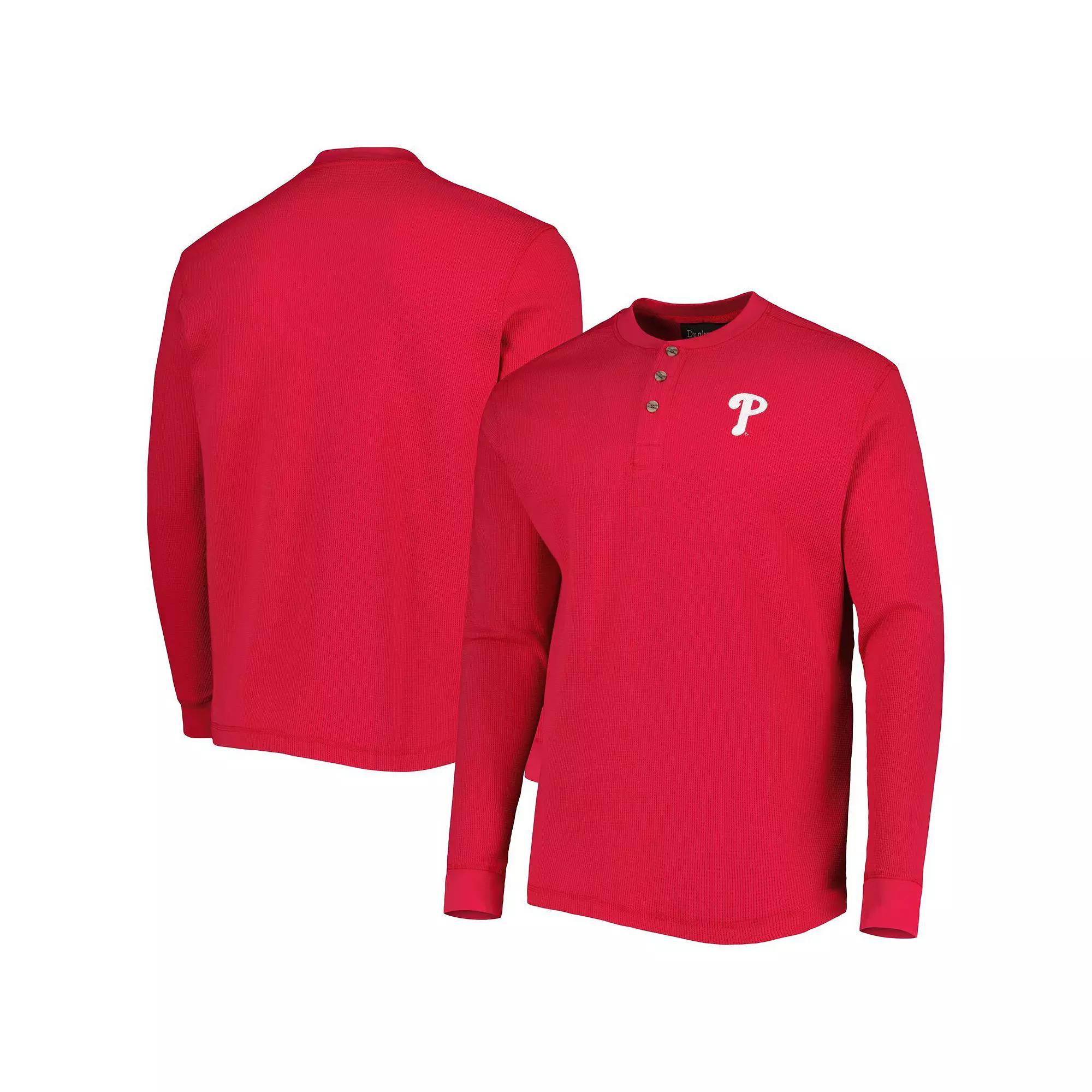 Men's Dunbrooke Philadelphia Phillies Red Maverick Long Sleeve T-Shirt, Size: Medium Product Image