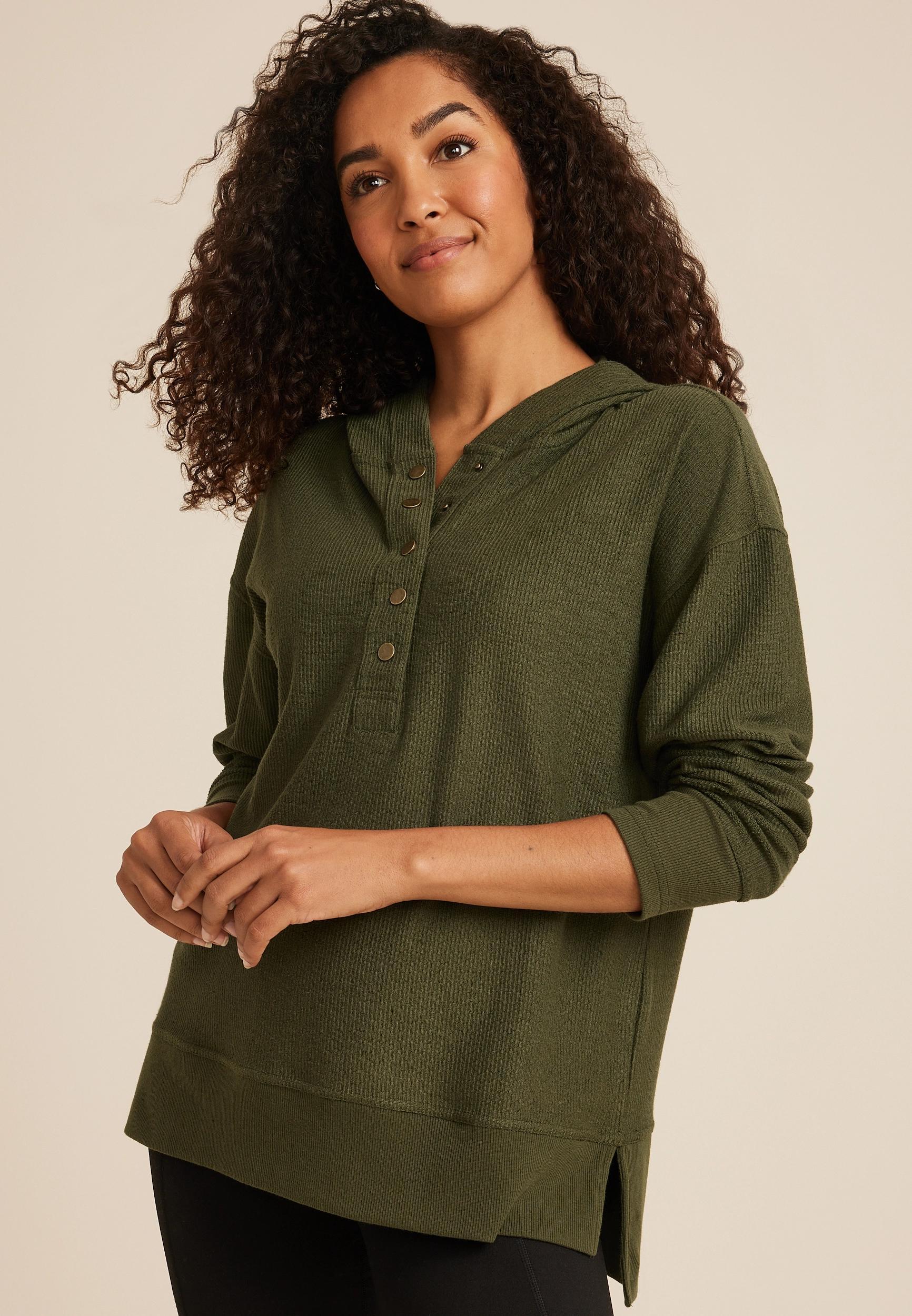 Corded Ribbed Hoodie Product Image