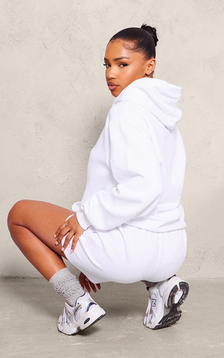 White Oversized Fit Sweat Hoodie Product Image