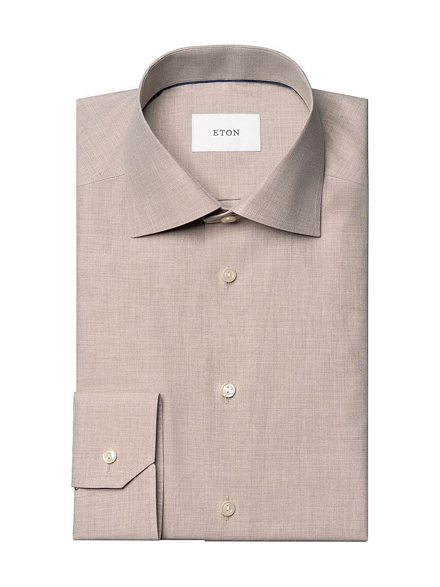 Mens Contemporary-Fit Melange Solid Button-Front Shirt Product Image