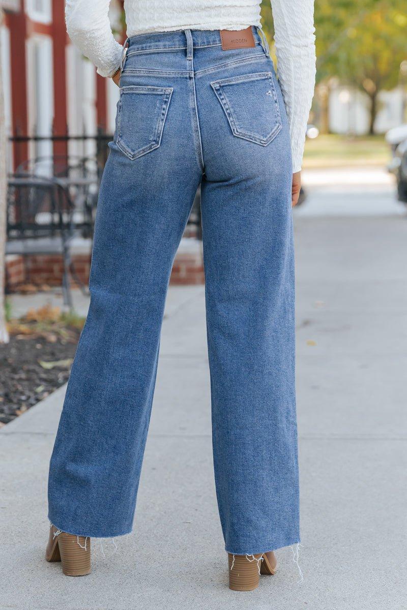 Hidden Medium Wash Dad Jeans - FINAL SALE Product Image