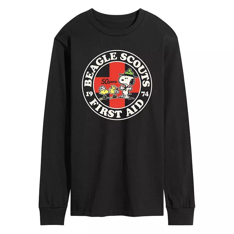 Mens Peanuts Beagle Scout First Aid Long Sleeve Graphic Tee Product Image