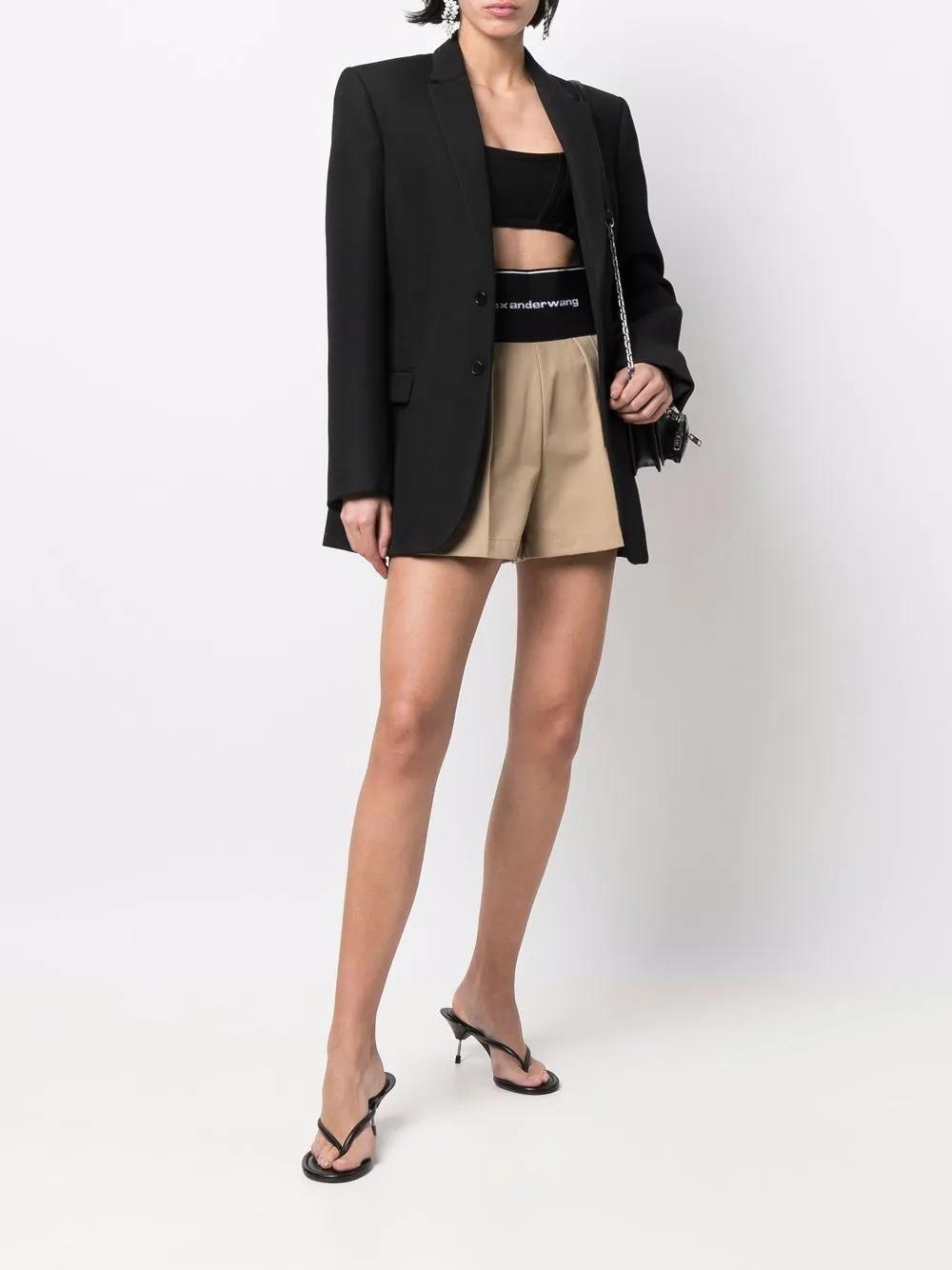 logo-waist pleat-detail shorts Product Image