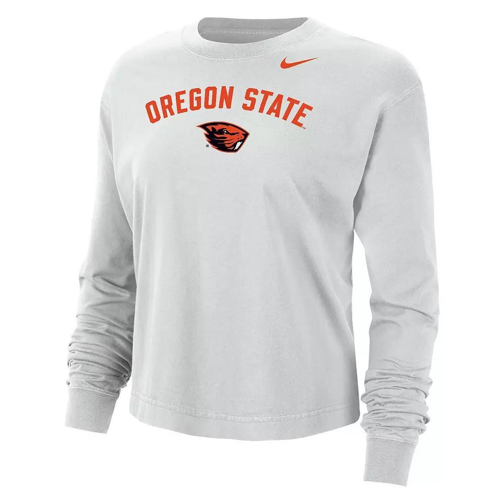 Womens Nike Oregon State Beavers Boxy Modest Cropped Long Sleeve T-Shirt Product Image