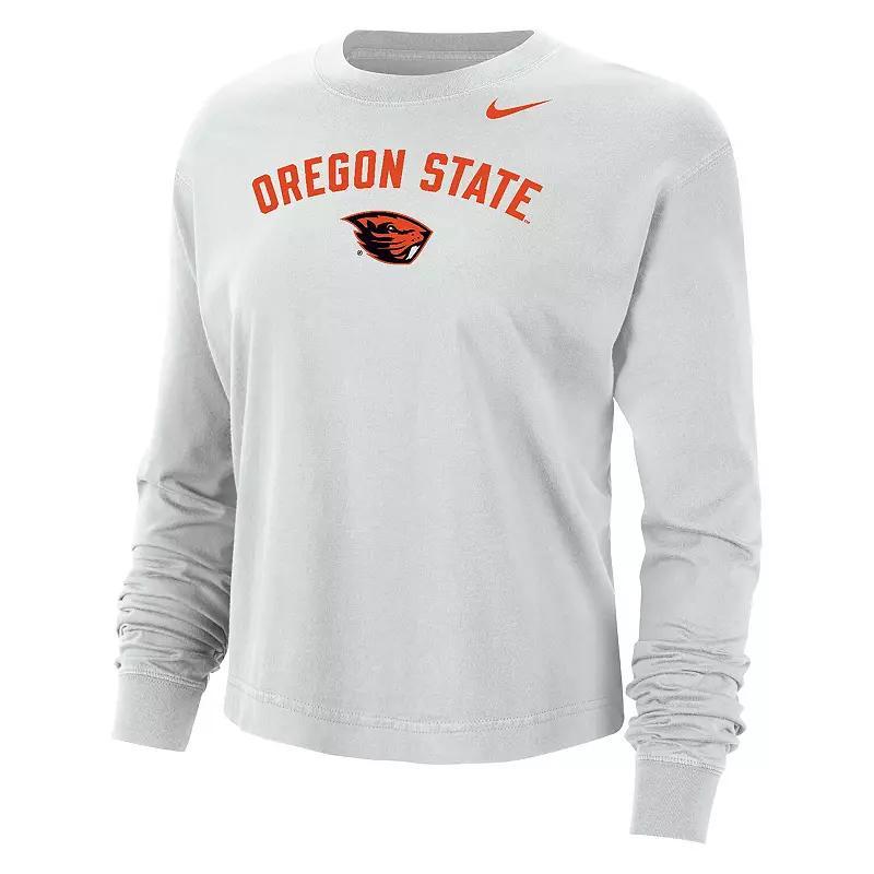 Womens Nike Oregon State Beavers Boxy Modest Cropped Long Sleeve T-Shirt Product Image