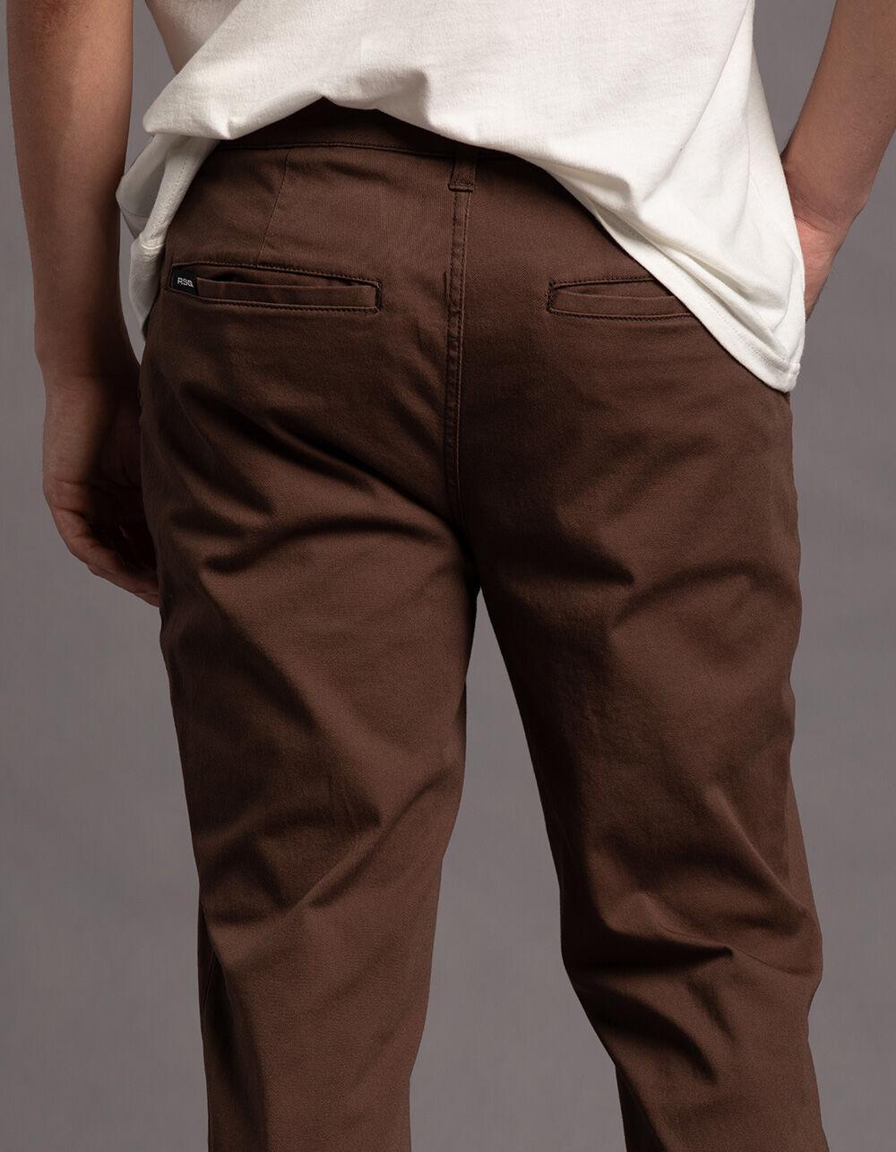 RSQ Mens Slim Taper Chino Pants - DARK BROWN Product Image