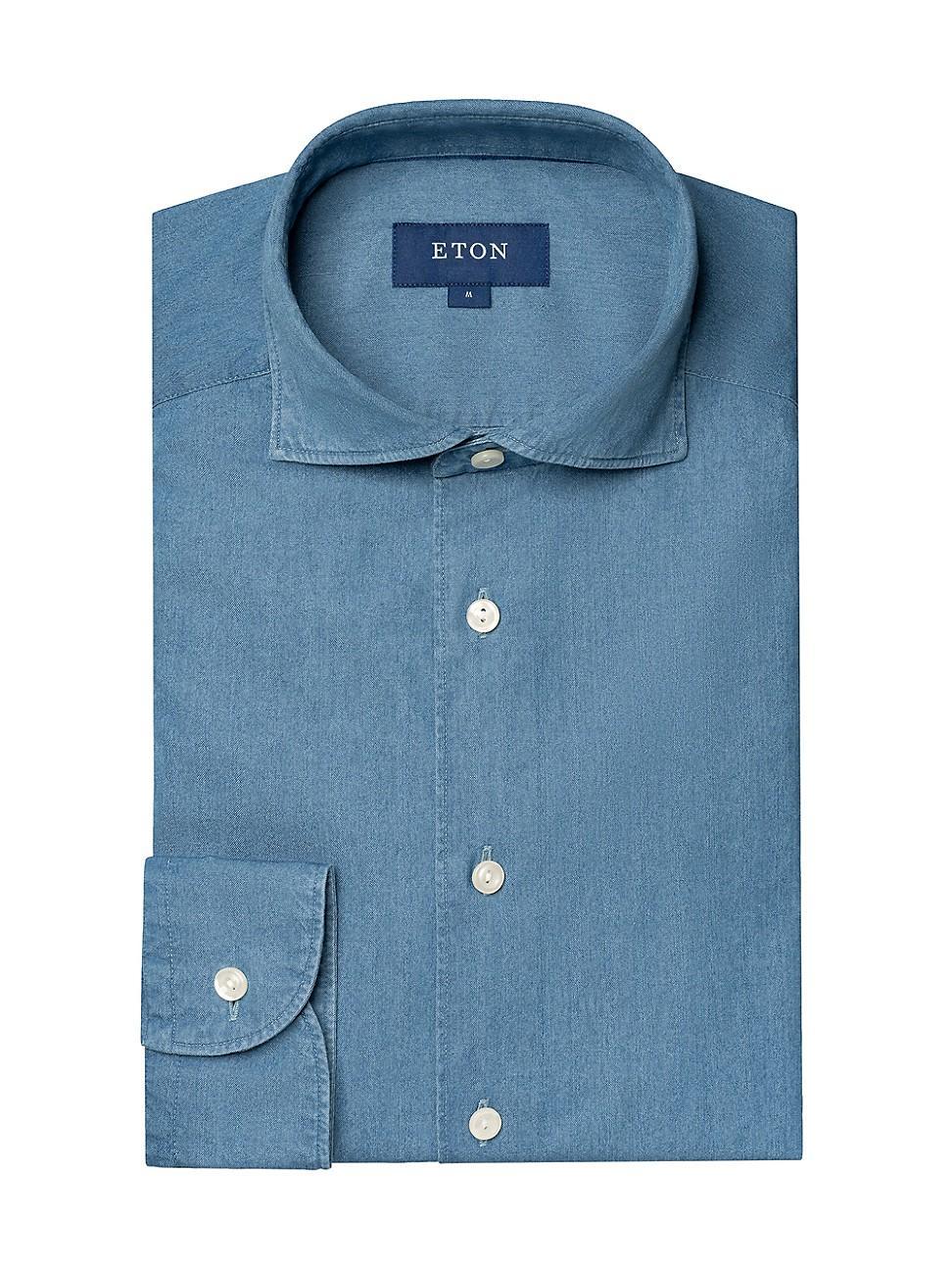 Mens Slim-Fit Denim Shirt Product Image