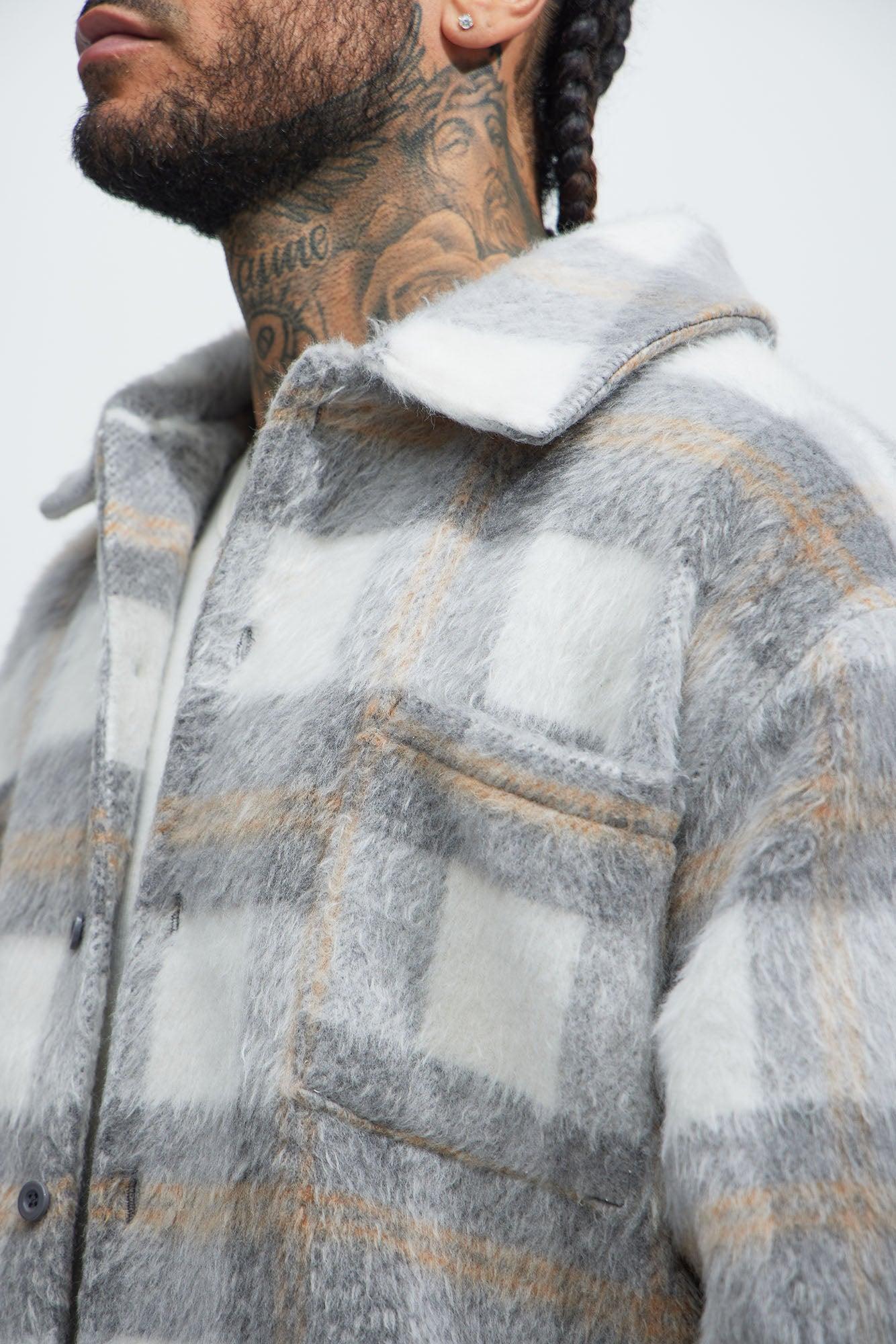 Move Up Plaid Shacket - Grey/combo Product Image