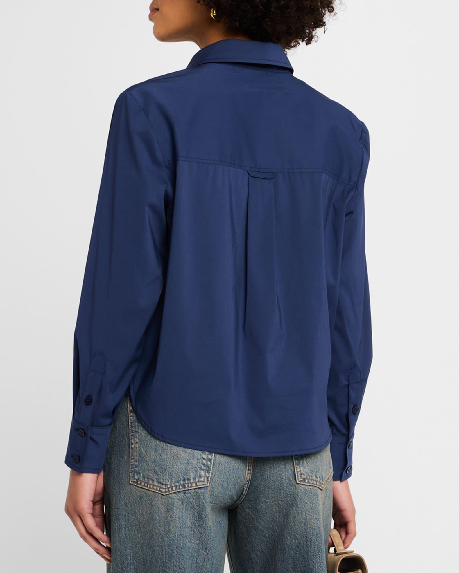 Joni Boxy Silky Cotton Poplin Shirt Product Image