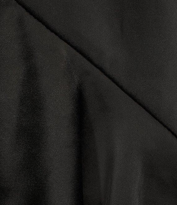 GB Cascading Satin Asymmetrical Ruffle Midi Dress Product Image