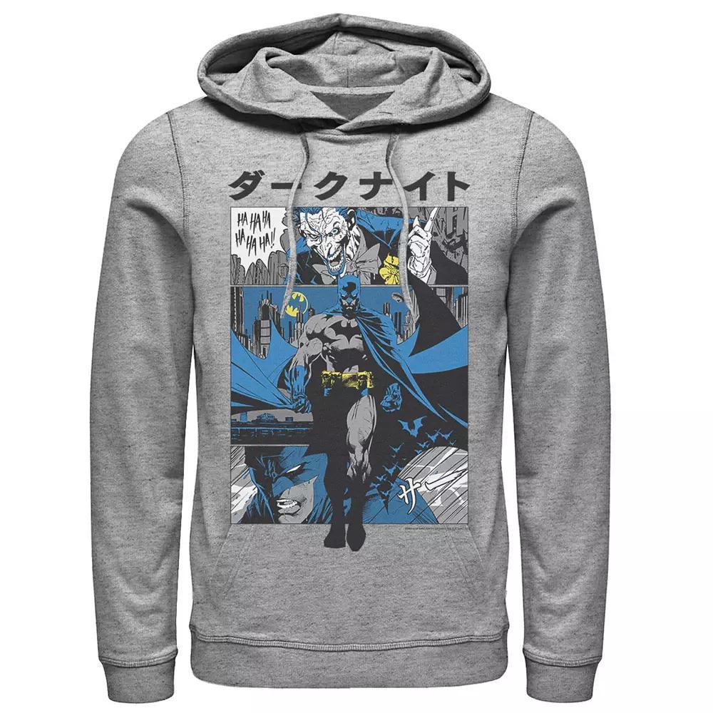 Men's DC Comics Batman Kanji Comic Panels Hoodie, Size: Small, Athletic Grey Product Image