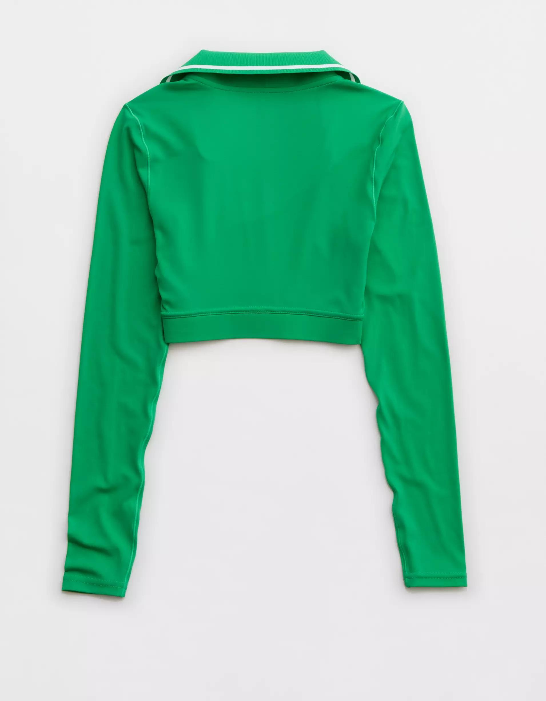OFFLINE By Aerie Real Me Long Sleeve Polo T-Shirt Product Image