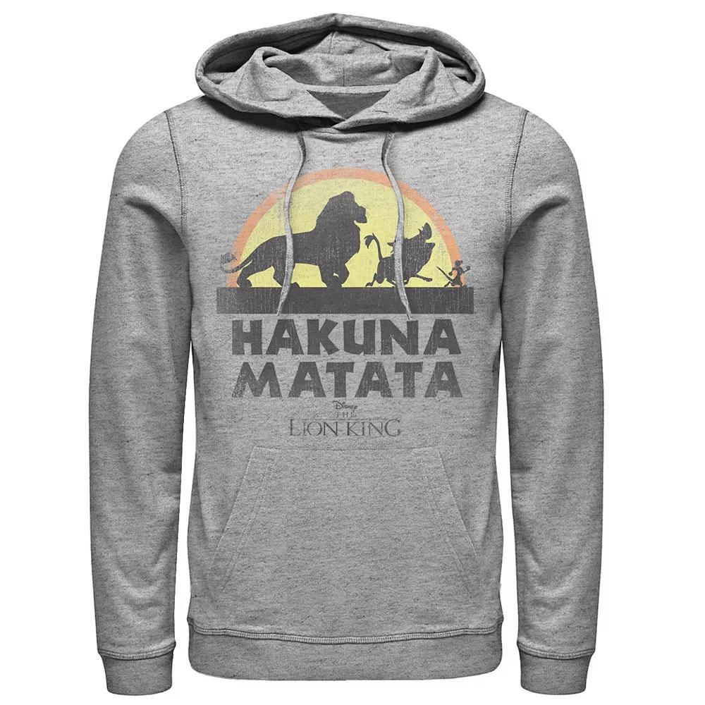 Disney's Lion King Classic Logo Silhouette Men's Hoodie, Size: Medium, Athletic Grey Product Image