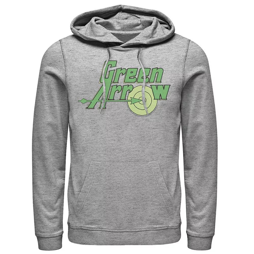 Men's DC Comics The Green Arrow Vintage Text Poster Hoodie, Size: 3XL, Athletic Grey Product Image