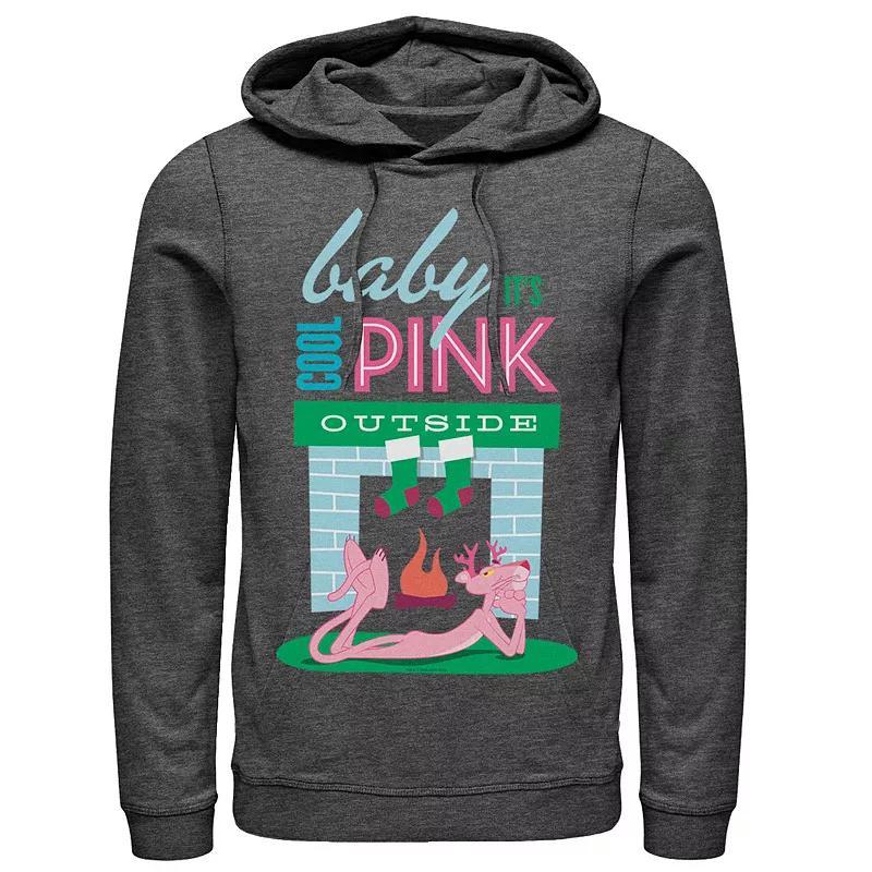 Men's Pink Panther Baby It's Cool Pink Outside Holiday Hoodie, Size: Large, Grey Heather Product Image