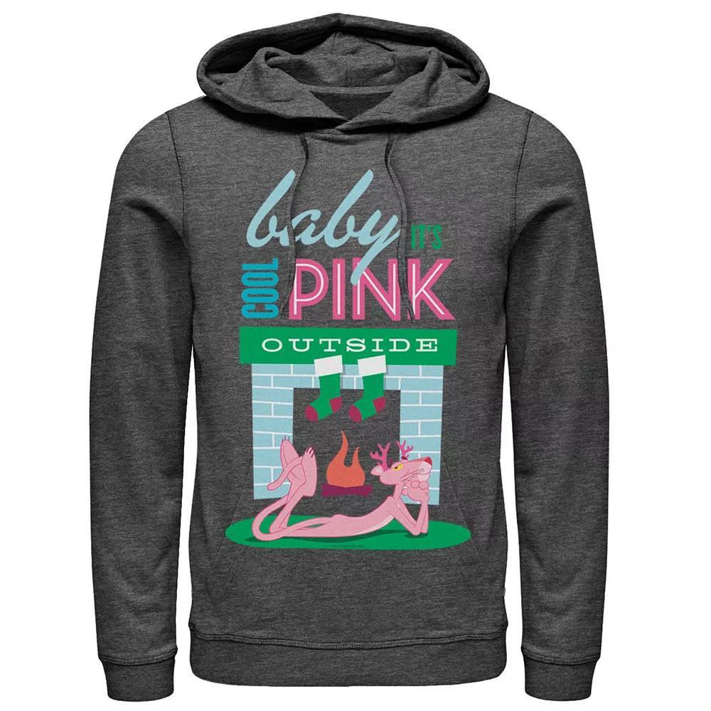 Men's Pink Panther Baby It's Cool Pink Outside Holiday Hoodie, Size: Large, Grey Heather Product Image