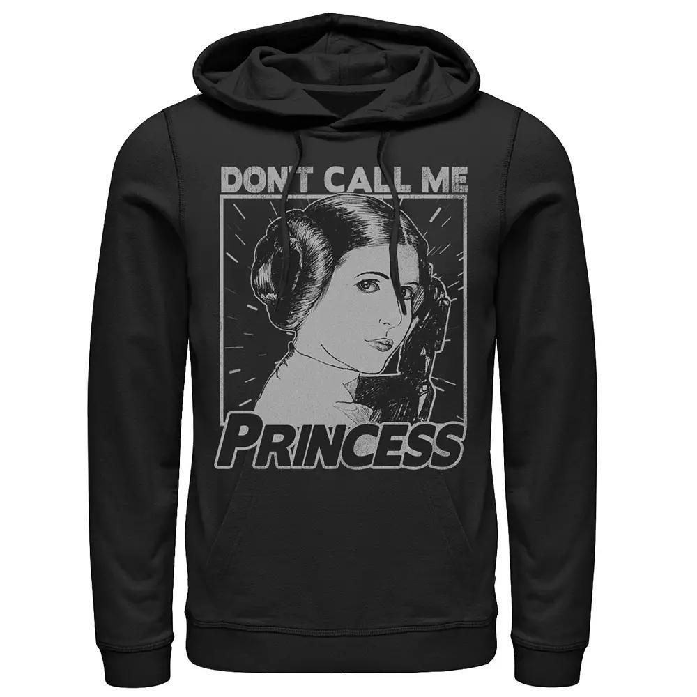 Men's Star Wars Princess Leia Don't Call Me Princess Portrait Hoodie, Size: Small, Black Product Image