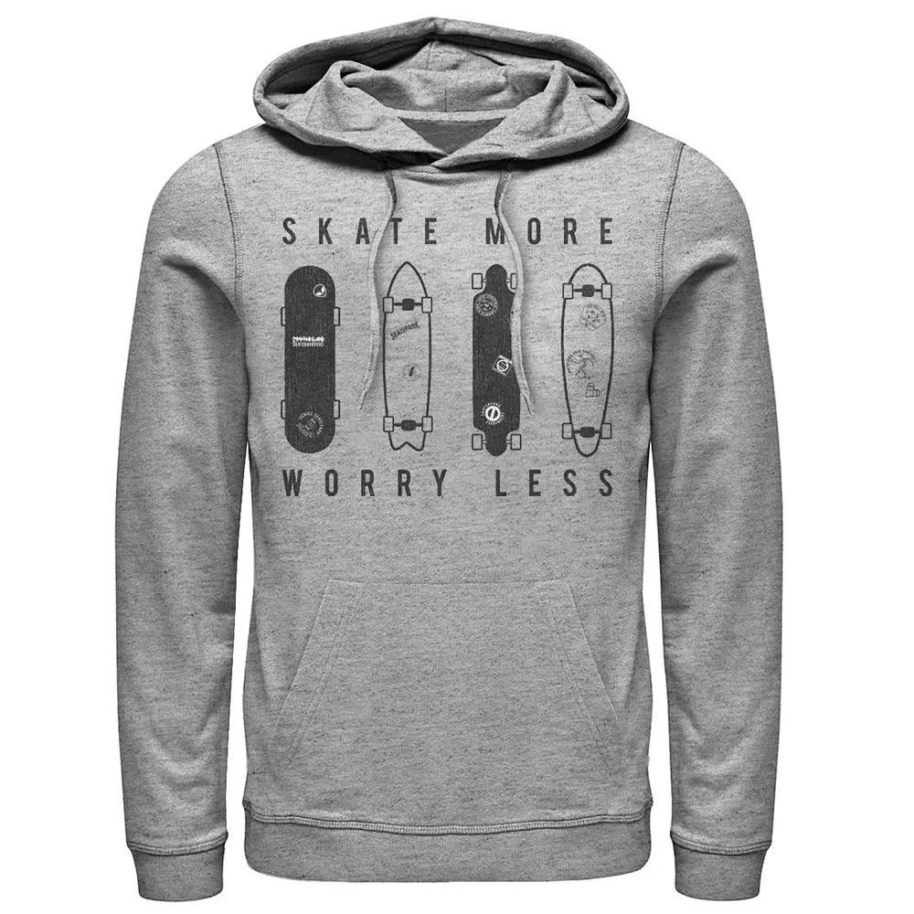 Men's Skate More Worry Less Skateboard Lineup Sketch Hoodie, Size: 3XL, Athletic Grey Product Image