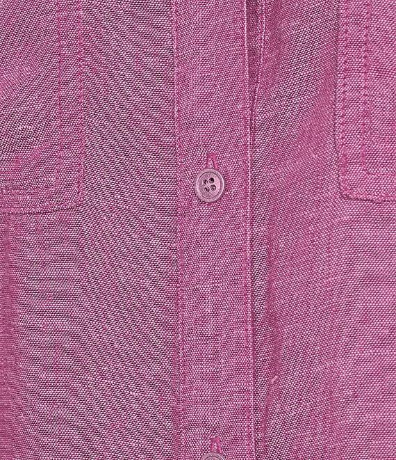 Westbound Petite Size 3/4 Roll-Tab Sleeve Point Collar Y-Neck Button Front Shirt Product Image