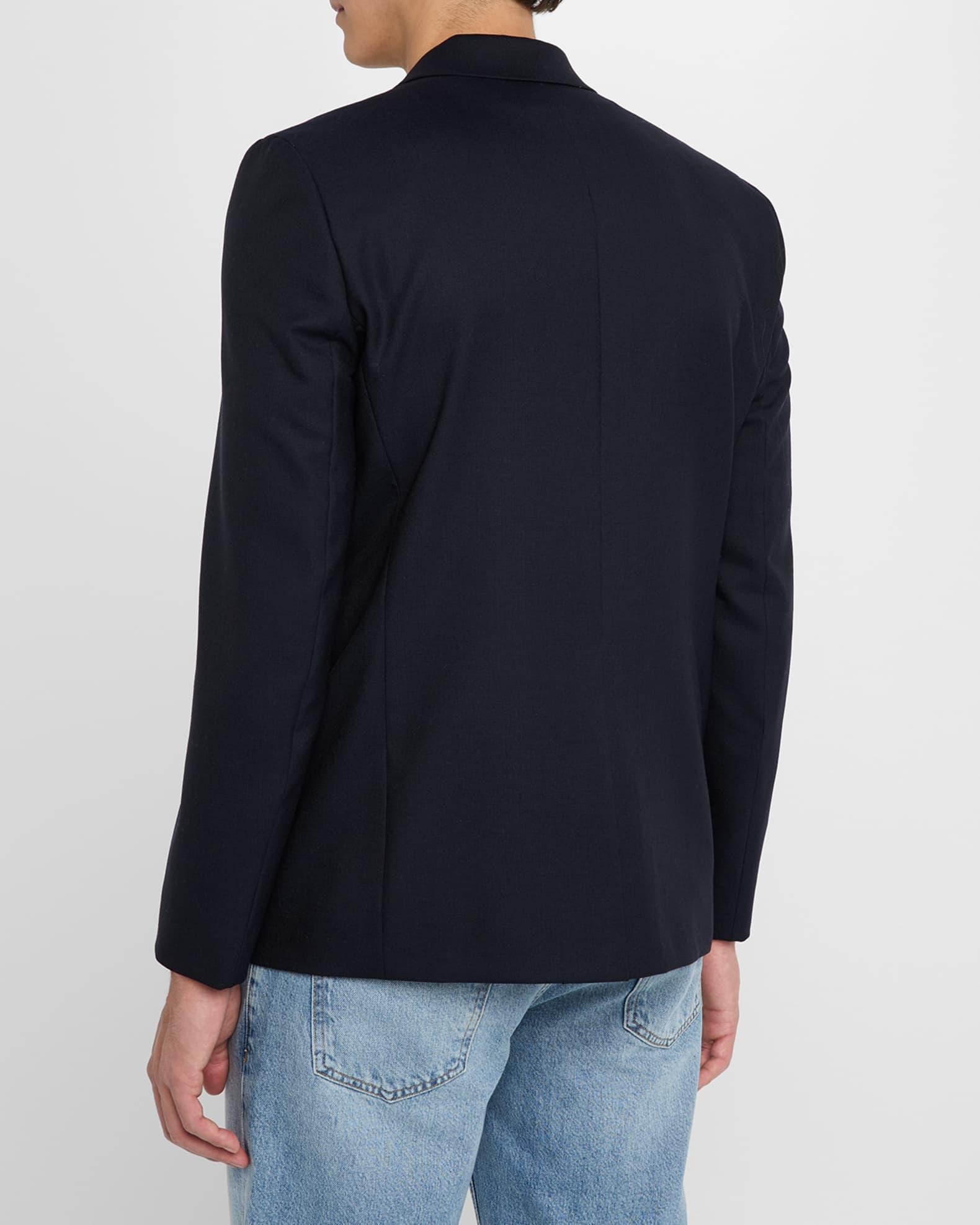Men's Double-Breasted Wool Blazer Jacket Product Image