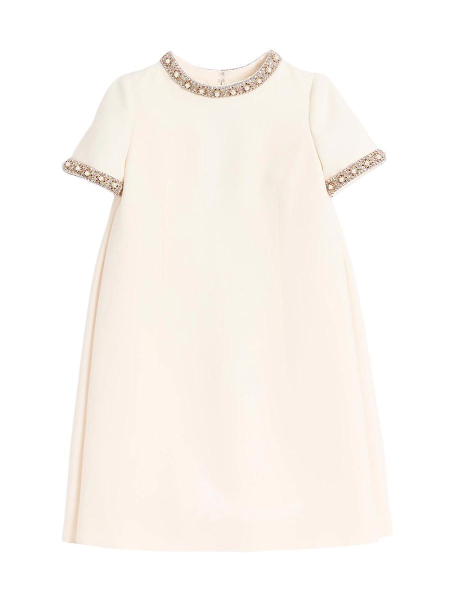 Womens Embroidered Crepe Couture Short Dress Product Image