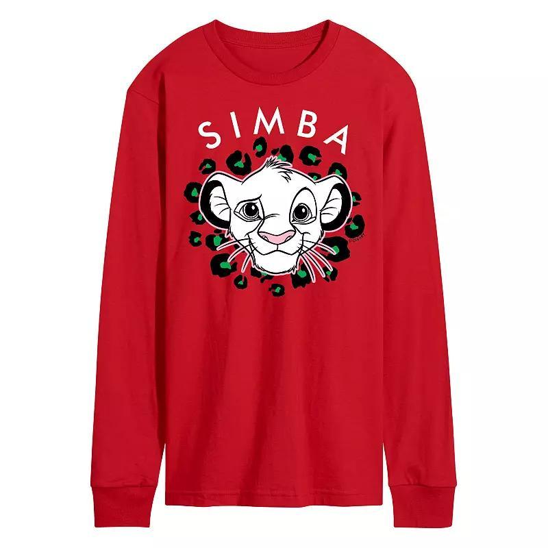 Disneys The Lion King Simba Mens Long Sleeve Graphic Tee Grey Gray Product Image