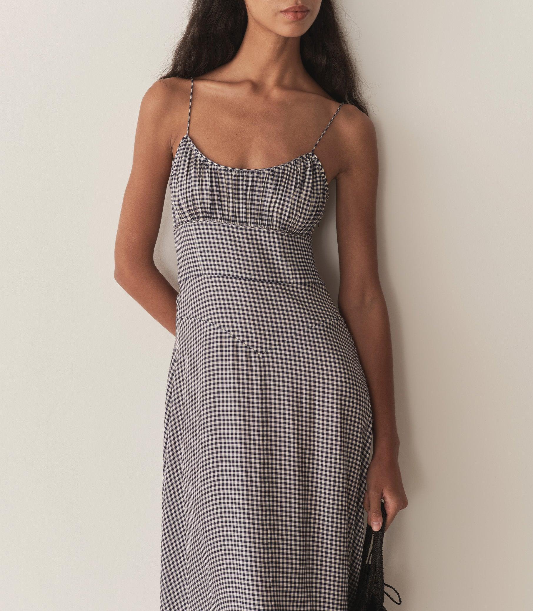 ROSARIA DRESS -- SANTA MARINA GINGHAM Product Image