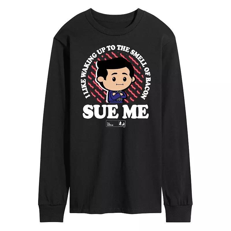 Men's The Office Bacon Sue Me Long Sleeve, Size: Small, Black Product Image