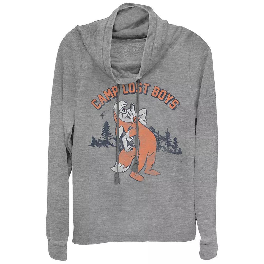 Disney's Peter Pan Juniors' Camp Lost Boys Cowlneck Graphic Lightweight Long Sleeve, Girl's, Size: Small, Gray Grey Product Image