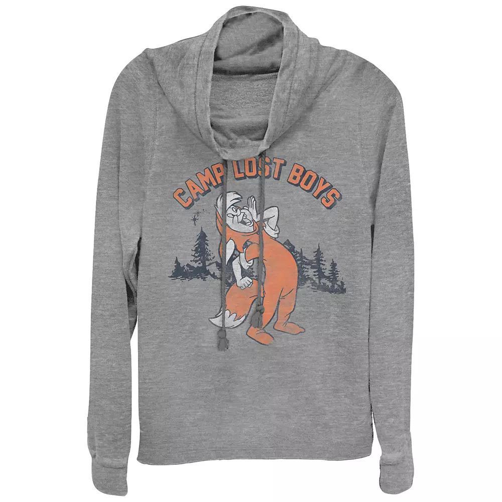 Disney's Peter Pan Juniors' Camp Lost Boys Cowlneck Graphic Lightweight Long Sleeve, Girl's, Size: Small, Gray Grey Product Image